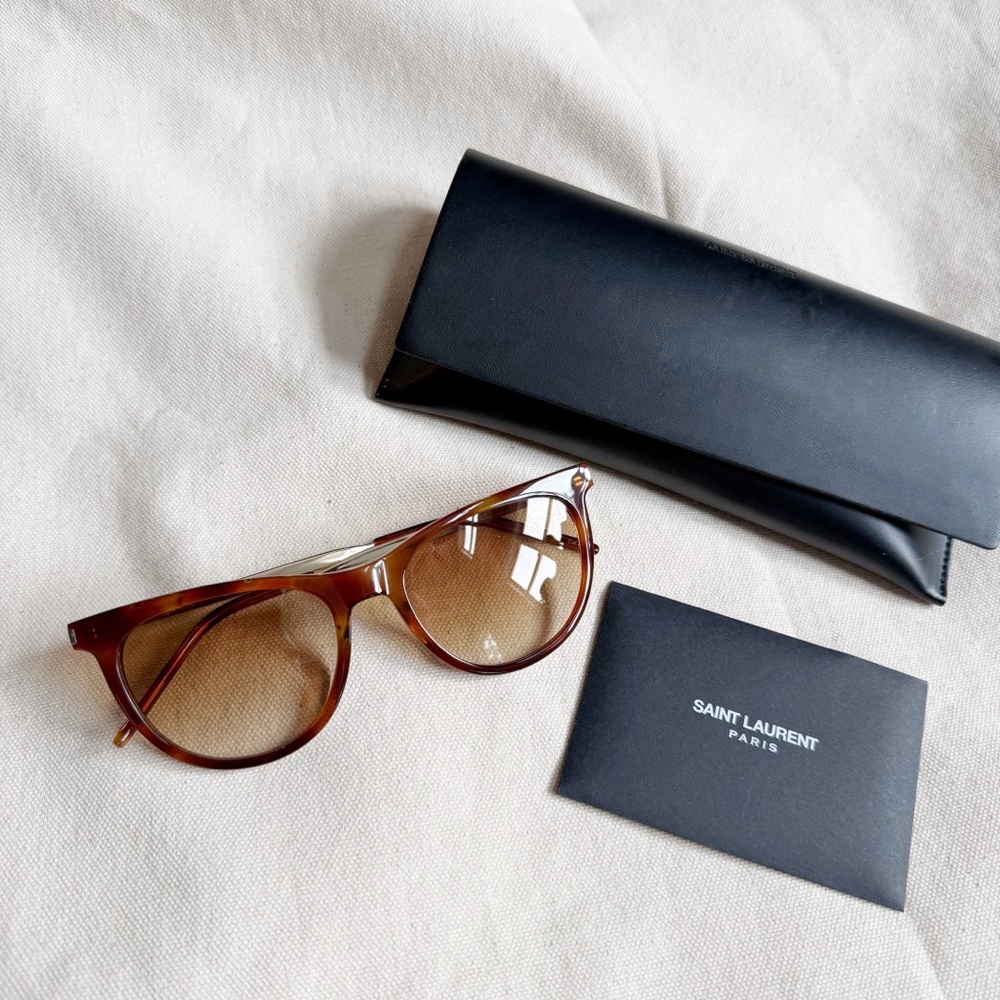 Saint Laurent Cat Eye Brown Havana Sunglasses
